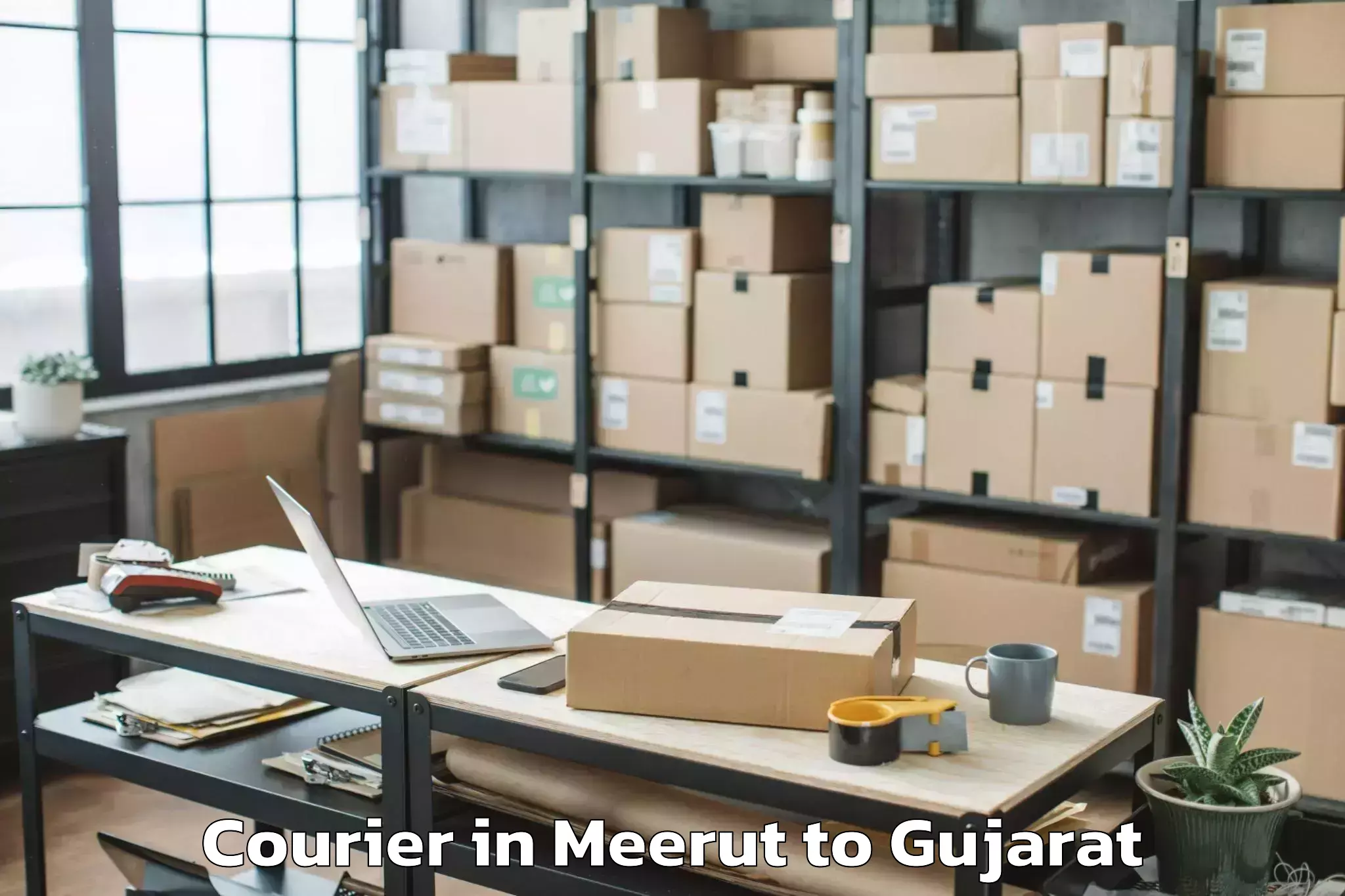 Hassle-Free Meerut to Khambhalia Courier